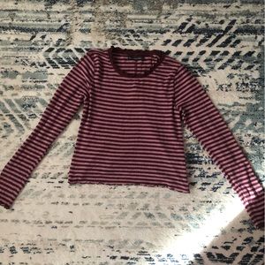 A&F Striped Crop Shirt